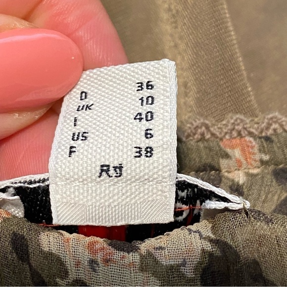 Esprit Urban Casual Floral Flare Midi Dress V-neck Boho Sheer Sleeves Lined 6 - Picture 11 of 16